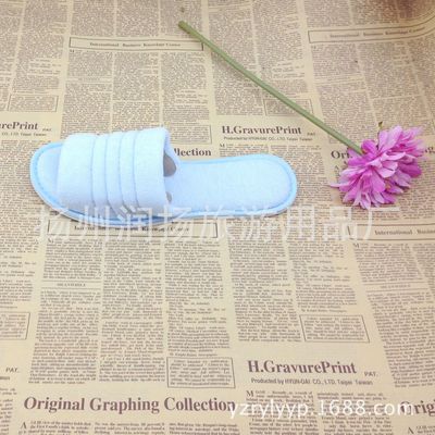 酒店一次性用品-厂家直销内外贸拖鞋 星级酒店宾馆拖鞋 高档出口毛巾布拖鞋可log.
